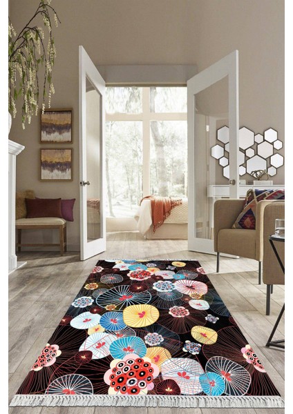 Dijital Baskılı Kaymaz Taban Yıkanabilir Modern Salon Halısı Mutfak Halısı Yolluk VH-HS-321