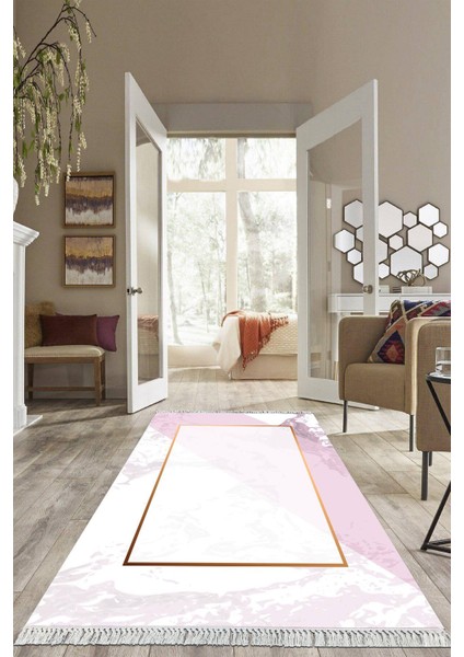 Dijital Baskılı Kaymaz Taban Yıkanabilir Çerçeveli Salon Halısı Mutfak Halısı Yolluk VH-HS-268