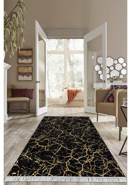 Dijital Baskılı Kaymaz Taban Yıkanabilir Modern Salon Halısı Mutfak Halısı Yolluk VH-HS-297