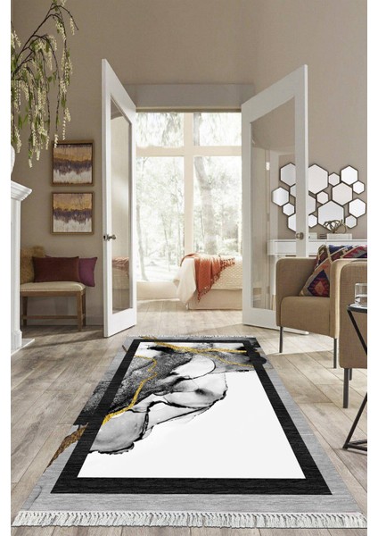 Dijital Baskılı Kaymaz Taban Yıkanabilir Modern Salon Halısı Mutfak Halısı Yolluk VH-HS-238