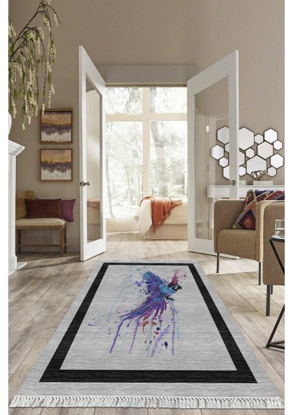 Dijital Baskılı Kaymaz Taban Yıkanabilir Modern Salon Halısı Mutfak Halısı Yolluk VH-HS-252