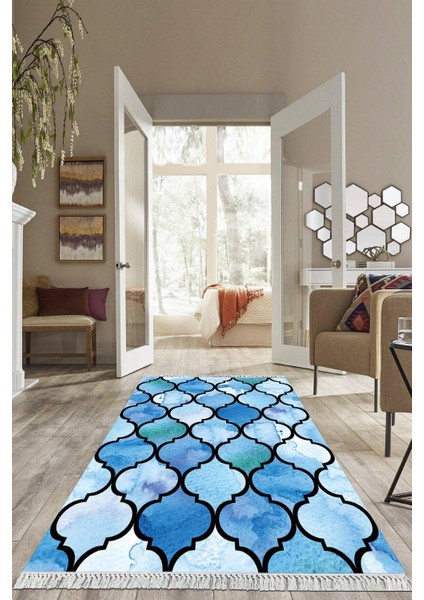 Dijital Baskılı Kaymaz Taban Yıkanabilir Modern Salon Halısı Mutfak Halısı Yolluk VH-HS-325