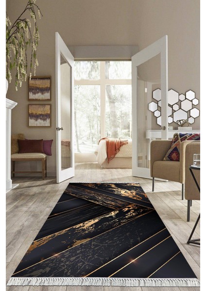 Dijital Baskılı Kaymaz Taban Yıkanabilir Modern Salon Halısı Mutfak Halısı Yolluk VH-HS-275