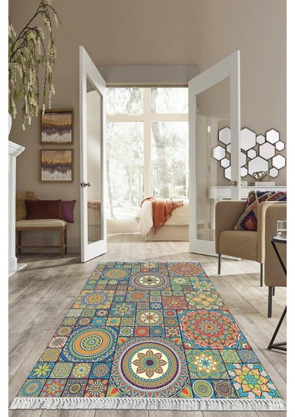 Dijital Baskılı Kaymaz Taban Yıkanabilir Modern Salon Halısı Mutfak Halısı Yolluk VH-HS-306