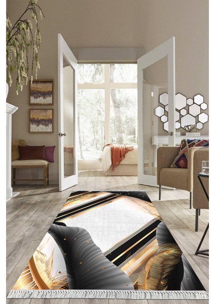 Dijital Baskılı Kaymaz Taban Yıkanabilir Modern Salon Halısı Mutfak Halısı Yolluk VH-HS-264