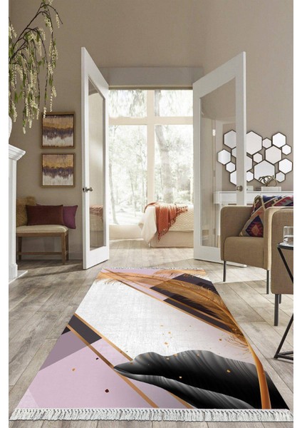 Dijital Baskılı Kaymaz Taban Yıkanabilir Modern Salon Halısı Mutfak Halısı Yolluk VH-HS-336