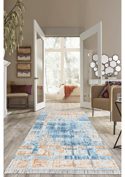 Dijital Baskılı Kaymaz Taban Yıkanabilir Modern Salon Halısı Mutfak Halısı Yolluk VH-HS-360