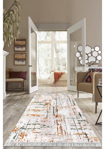 Dijital Baskılı Kaymaz Taban Yıkanabilir Modern Salon Halısı Mutfak Halısı Yolluk VH-HS-338