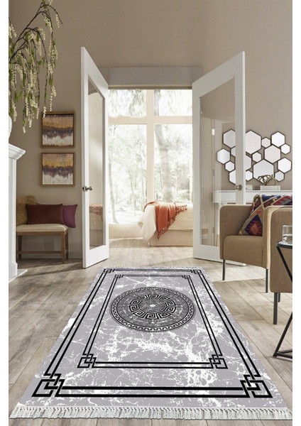 Dijital Baskılı Kaymaz Taban Yıkanabilir Çerçeveli Salon Halısı Mutfak Halısı Yolluk VH-HS-351