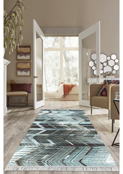Dijital Baskılı Kaymaz Taban Yıkanabilir Modern Salon Halısı Mutfak Halısı Yolluk VH-HS-364
