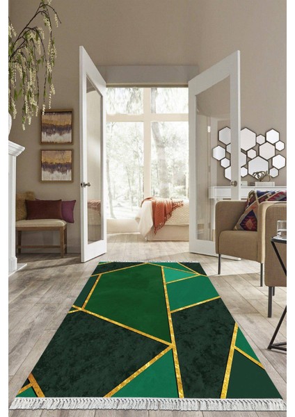 Dijital Baskılı Kaymaz Taban Yıkanabilir Modern Salon Halısı Mutfak Halısı Yolluk VH-HS-317
