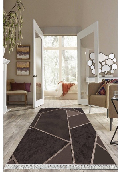 Dijital Baskılı Kaymaz Taban Yıkanabilir Modern Salon Halısı Mutfak Halısı Yolluk VH-HS-319