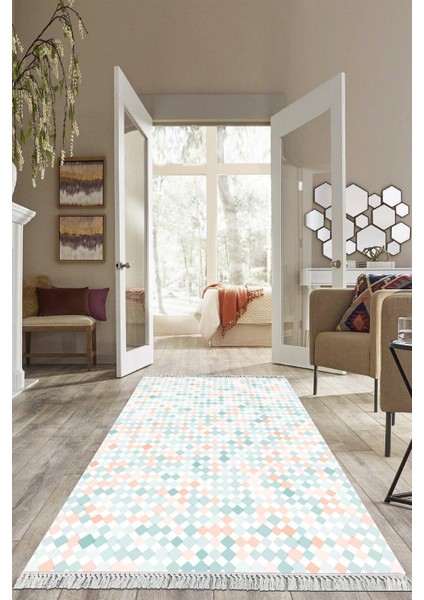 Dijital Baskılı Kaymaz Taban Yıkanabilir Modern Salon Halısı Mutfak Halısı Yolluk VH-HS-395