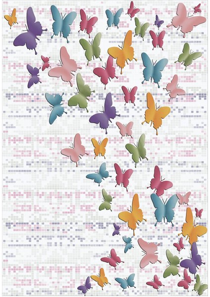 Dijital Baskılı Kaymaz Taban Yıkanabilir Kelebek Desen Salon Halısı Mutfak Halısı Yolluk VH-HS-184 fiyatları