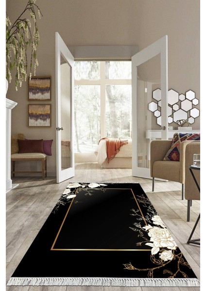 Dijital Baskılı Kaymaz Taban Yıkanabilir Modern Salon Halısı Mutfak Halısı Yolluk VH-HS-272