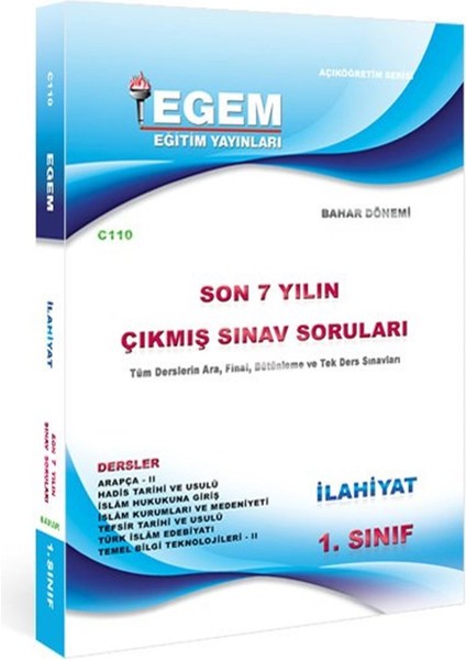 AÖFanad. İlahiyat Bölümü 1. Sınıf Güz ve Bahar Dönemleri Konu Anlatımlı Soru ve Çıkmış