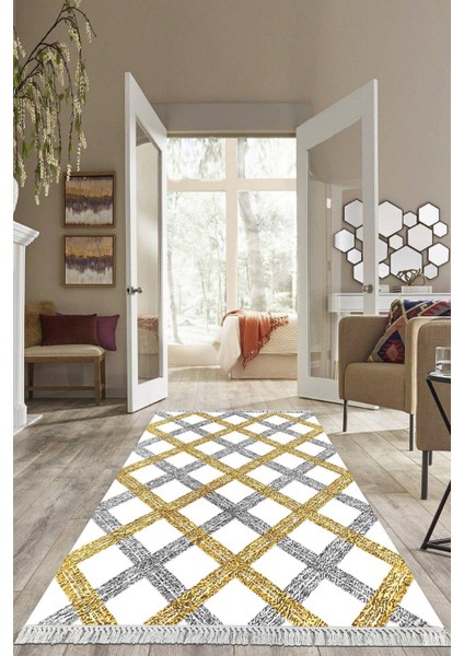 Dijital Baskılı Kaymaz Taban Yıkanabilir Modern Salon Halısı Mutfak Halısı Yolluk VH-HS-311