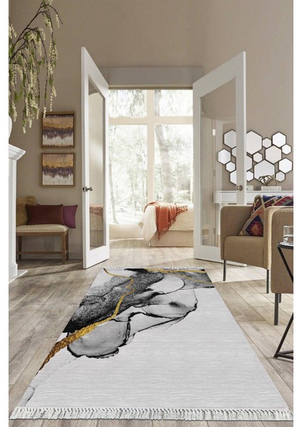 Dijital Baskılı Kaymaz Taban Yıkanabilir Modern Salon Halısı Mutfak Halısı Yolluk VH-HS-240