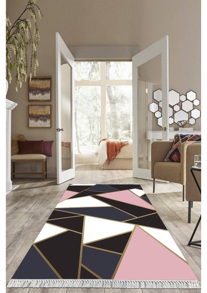 Dijital Baskılı Kaymaz Taban Yıkanabilir Modern Salon Halısı Mutfak Halısı Yolluk VH-HS-267
