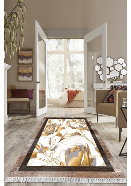 Dijital Baskılı Kaymaz Taban Yıkanabilir Modern Salon Halısı Mutfak Halısı Yolluk VH-HS-290
