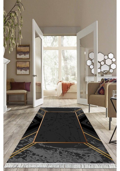 Dijital Baskılı Kaymaz Taban Yıkanabilir Modern Salon Halısı Mutfak Halısı Yolluk VH-HS-277