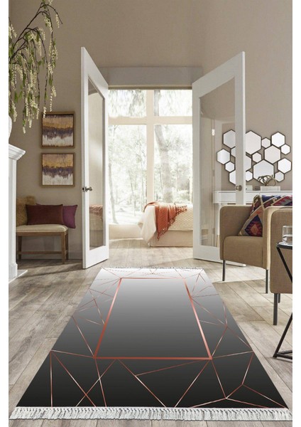 Dijital Baskılı Kaymaz Taban Yıkanabilir Modern Salon Halısı Mutfak Halısı Yolluk VH-HS-291