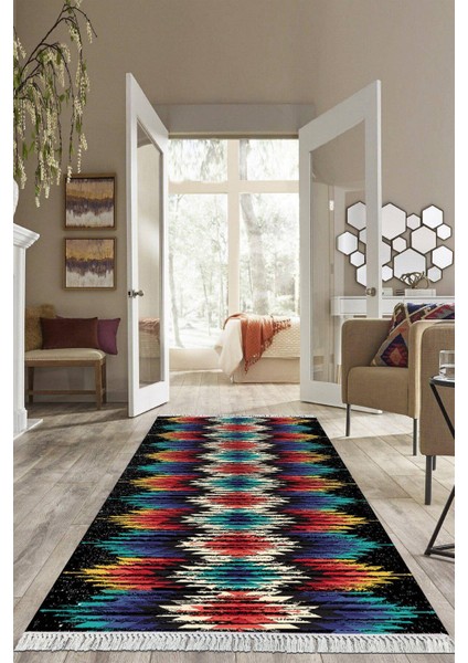Dijital Baskılı Kaymaz Taban Yıkanabilir Modern Salon Halısı Mutfak Halısı Yolluk VH-HS-342