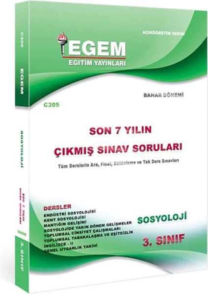 AÖFanad. Sosyoloji Güz ve Bahar Dönemi 3. Sınıf Konu Anlatımlı Soru ve Çıkmış
