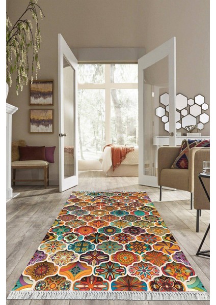 Dijital Baskılı Kaymaz Taban Yıkanabilir Modern Salon Halısı Mutfak Halısı Yolluk VH-HS-350