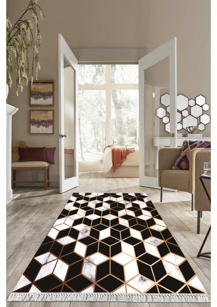 Dijital Baskılı Kaymaz Taban Yıkanabilir Modern Salon Halısı Mutfak Halısı Yolluk VH-HS-285