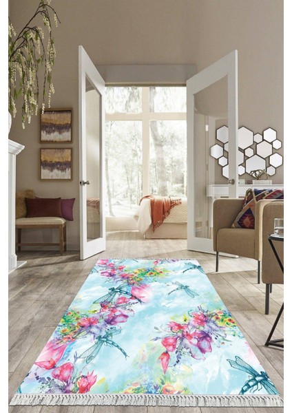 Dijital Baskılı Kaymaz Taban Yıkanabilir Modern Salon Halısı Mutfak Halısı Yolluk VH-HS-352