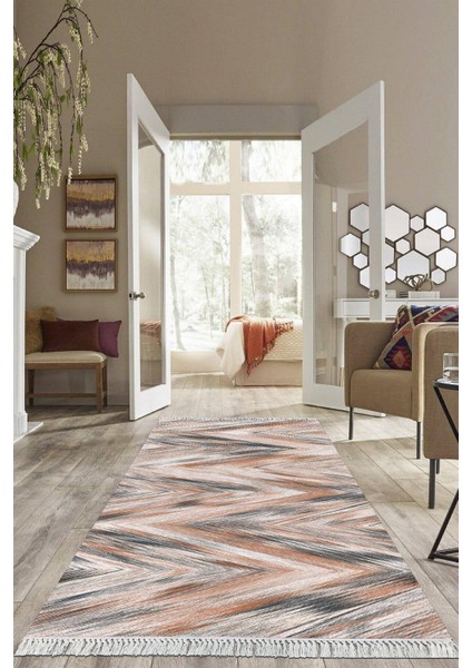 Dijital Baskılı Kaymaz Taban Yıkanabilir Modern Salon Halısı Mutfak Halısı Yolluk VH-HS-355