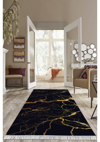 Dijital Baskılı Kaymaz Taban Yıkanabilir Mermer Desen Salon Halısı Mutfak Halısı Yolluk VH-HS-312