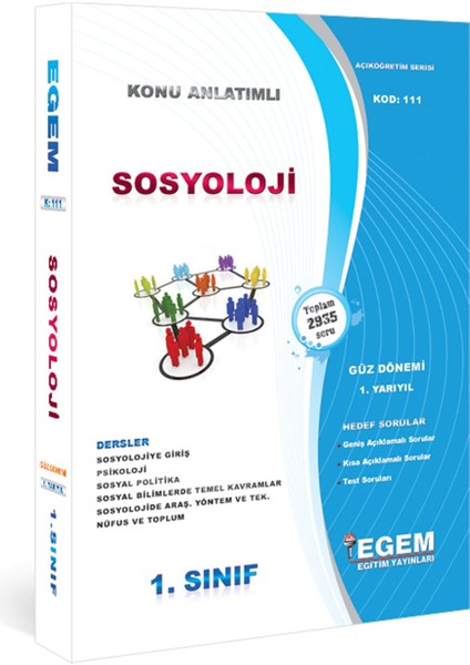 AÖFanad. Sosyoloji Güz ve Bahar Dönemi 1 ve 2. Sınıf Konu Anlatımlı Soru ve Çıkmış modelleri