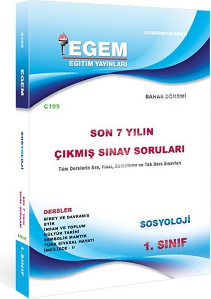 AÖFanad. Sosyoloji Güz ve Bahar Dönemi 1. Sınıf Konu Anlatımlı Soru ve Çıkmış
