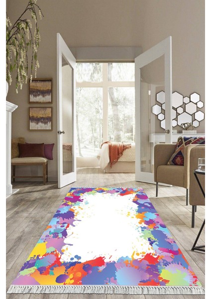 Dijital Baskılı Kaymaz Taban Yıkanabilir Modern Salon Halısı Mutfak Halısı Yolluk VH-HS-386