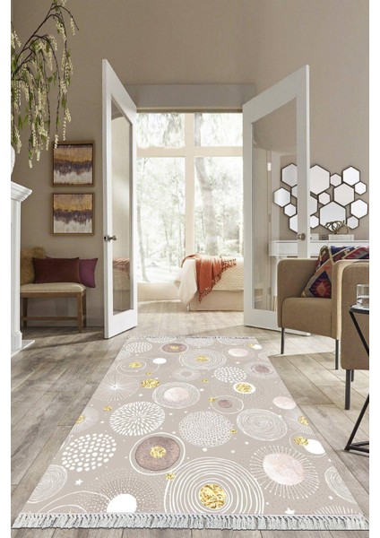 Dijital Baskılı Kaymaz Taban Yıkanabilir Modern Salon Halısı Mutfak Halısı Yolluk VH-HS-405