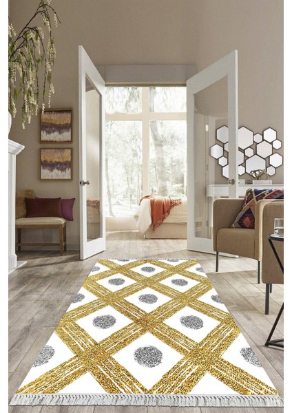 Dijital Baskılı Kaymaz Taban Yıkanabilir Modern Salon Halısı Mutfak Halısı Yolluk VH-HS-493