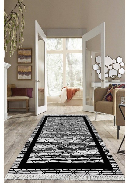 Dijital Baskılı Kaymaz Taban Yıkanabilir Çerçeveli Salon Halısı Mutfak Halısı Yolluk VH-HS-475