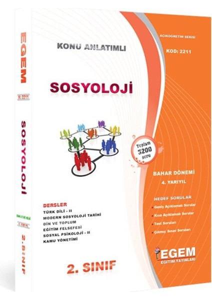 AÖFanad. Sosyoloji Güz ve Bahar Dönemi 2. Sınıf Konu Anlatımlı Soru ve Çıkmış fırsatları