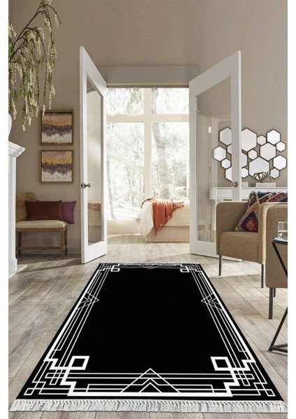 Dijital Baskılı Kaymaz Taban Yıkanabilir Çerçeveli Salon Halısı Mutfak Halısı Yolluk VH-HS-429