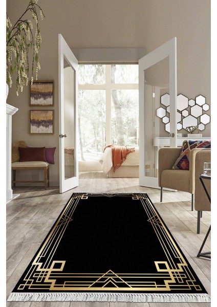 Dijital Baskılı Kaymaz Taban Yıkanabilir Çerçeveli Salon Halısı Mutfak Halısı Yolluk VH-HS-428