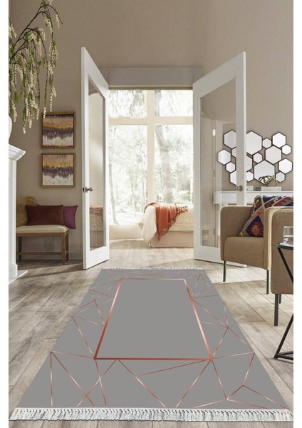 Dijital Baskılı Kaymaz Taban Yıkanabilir Modern Salon Halısı Mutfak Halısı Yolluk VH-HS-434