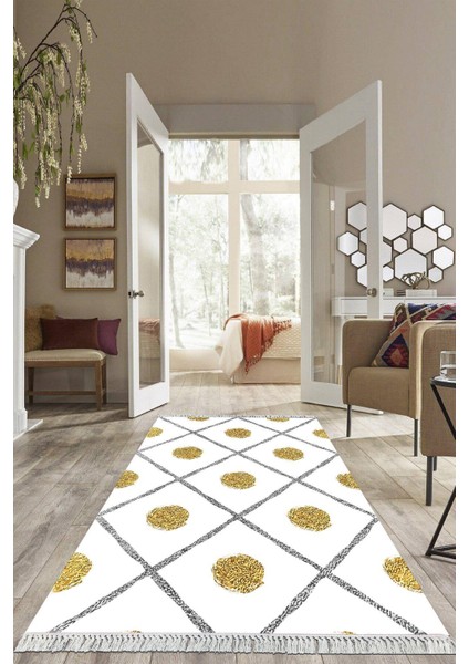 Dijital Baskılı Kaymaz Taban Yıkanabilir Modern Salon Halısı Mutfak Halısı Yolluk VH-HS-495