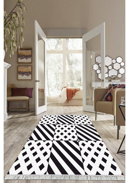 Dijital Baskılı Kaymaz Taban Yıkanabilir Modern Salon Halısı Mutfak Halısı Yolluk VH-HS-443