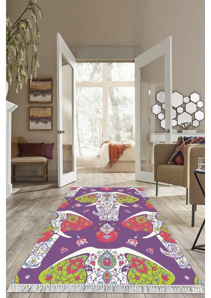 Dijital Baskılı Kaymaz Taban Yıkanabilir Modern Salon Halısı Mutfak Halısı Yolluk VH-HS-444