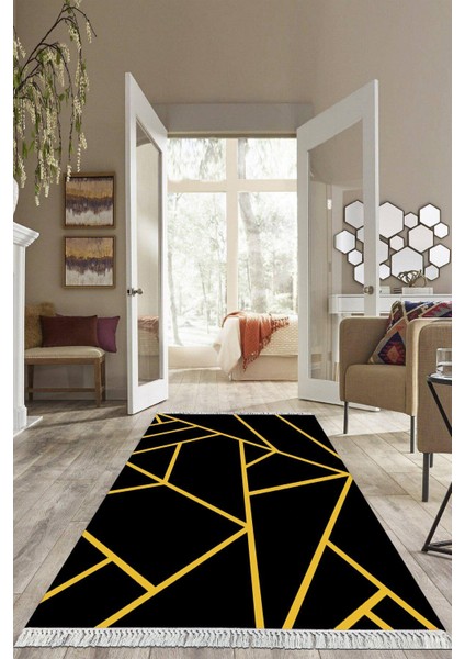 Dijital Baskılı Kaymaz Taban Yıkanabilir Modern Salon Halısı Mutfak Halısı Yolluk VH-HS-519