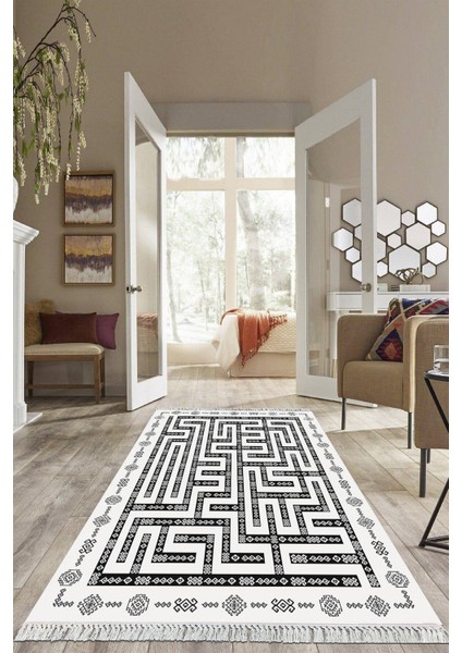 Dijital Baskılı Kaymaz Taban Yıkanabilir Modern Salon Halısı Mutfak Halısı Yolluk VH-HS-527