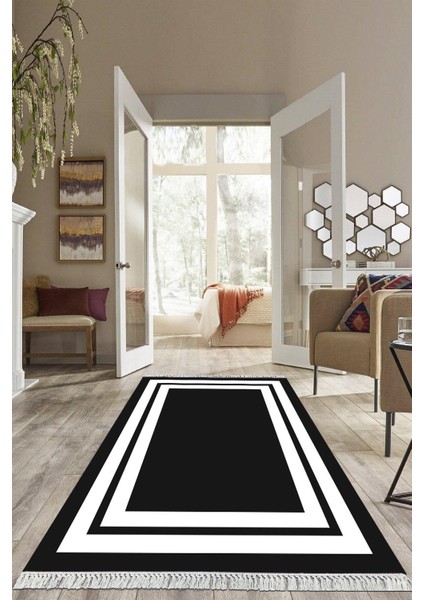 Dijital Baskılı Kaymaz Taban Yıkanabilir Çerçeveli Salon Halısı Mutfak Halısı Yolluk VH-HS-530