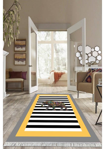 Dijital Baskılı Kaymaz Taban Yıkanabilir Modern Salon Halısı Mutfak Halısı Yolluk VH-HS-533